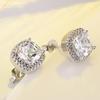 Square Flash Diamond Zircon Earrings Fashionable Women's Square Stone Earrings
