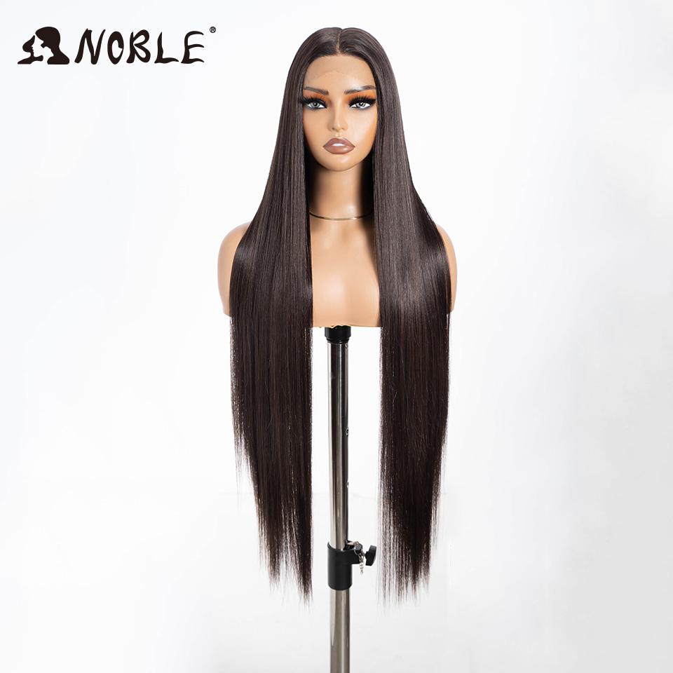 Noble Synthetic Lace Front Wigs For Women 38 Inch Straight Wig Lace Wig Ombre Blonde Lace Wigs Cosplay Straight Lace Front Wig