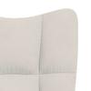 Relaxation Armchair with Footstool Cream White Velvet