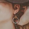 Серьги-кольца из кожи Bohemian Sand Silver - Минималистский стиль ручной работы, универсальные украшения