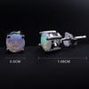 Simple 925 Sterling Silver Opal Stud Small Earrings Round 5mm Natural Gemstones Fine Jewelry for Women Dailly Wear Nice Birthday Gift
