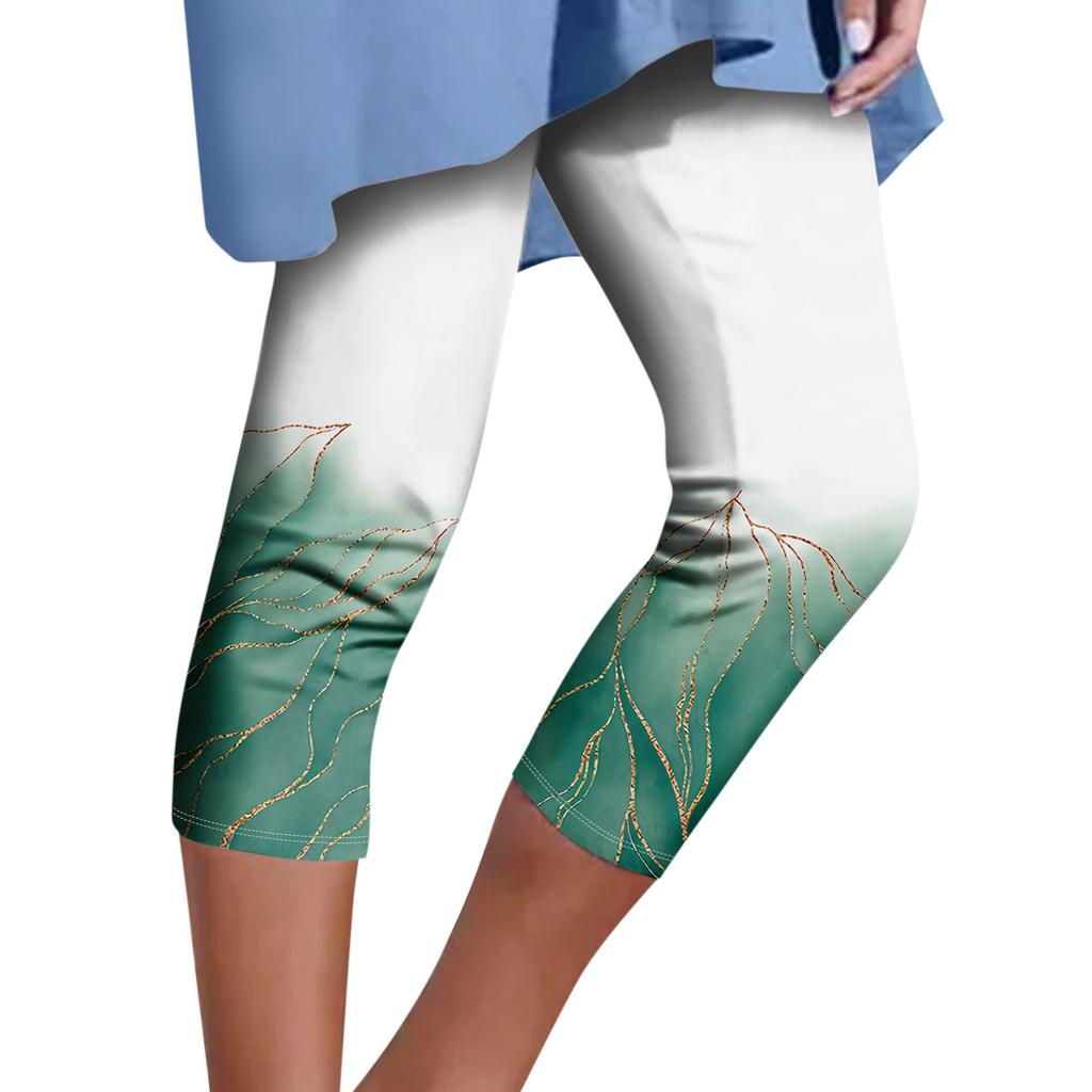 Женские модные повседневные брюки с верхним дном, винтажные брюки с цветочным принтом, седьмые брюки