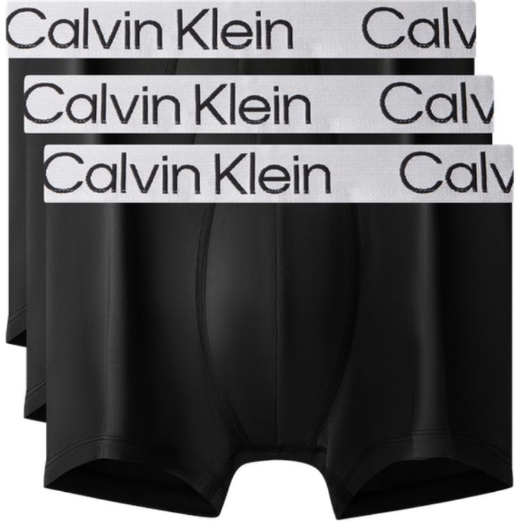 Calvin Klein Трусы-боксеры с жаккардовым поясом, гладкие, против натирания, 3 пары, мужское нижнее белье, цвет Space-Black NP2741O-001