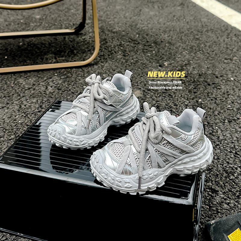 Детские кроссовки для мальчиков, массивные, нескользящие, кроссовки для девочек, модные, сетчатые, дышащие, детские, повседневные, школьные, баскетбольные, универсальные