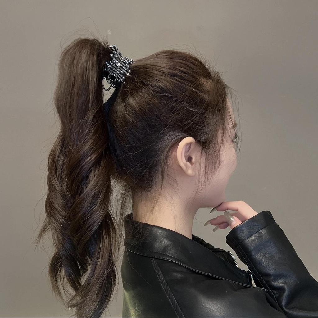 2024 Summer Rhinestone High Ponytail Claw Clip - Women's Updo Hairpin
