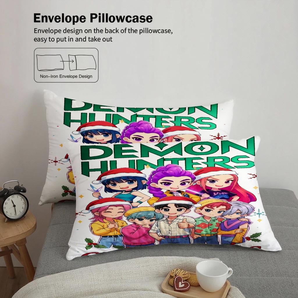 3PCS Kpop Demon Hunter Bedding Set K pop Demon Hunters Christmas Gift for Kids Friends Christmas Decoration for Home Bed Linen