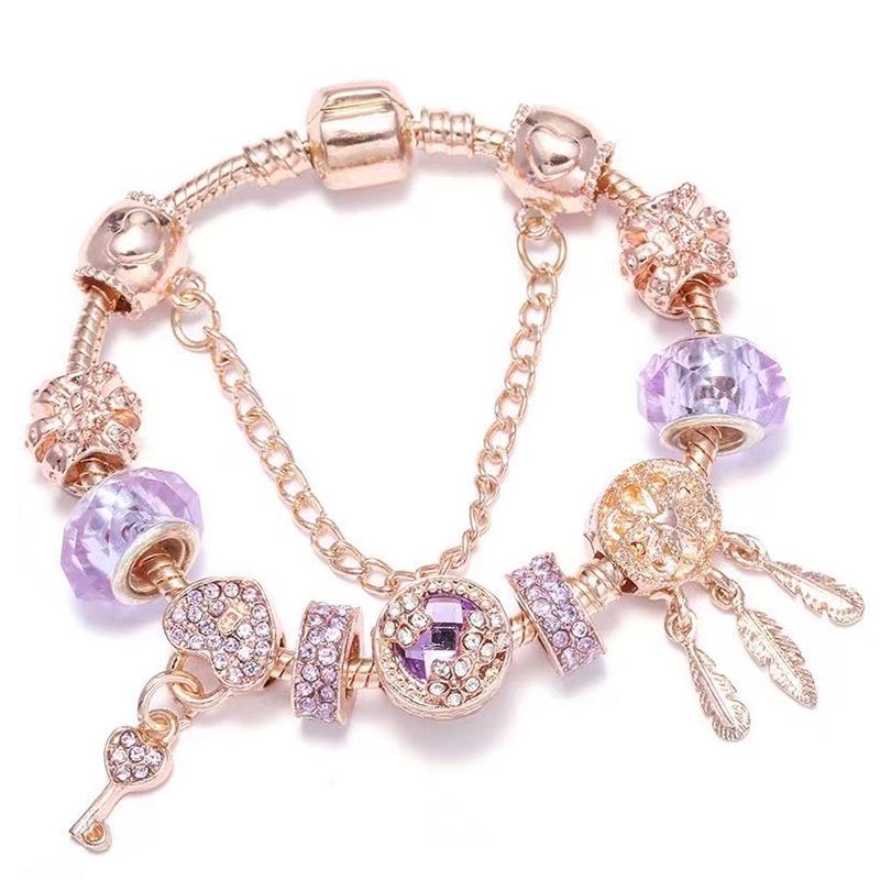2019 New Crystal Women's Bracelet with Ferris Wheel & Heart Key Pendant