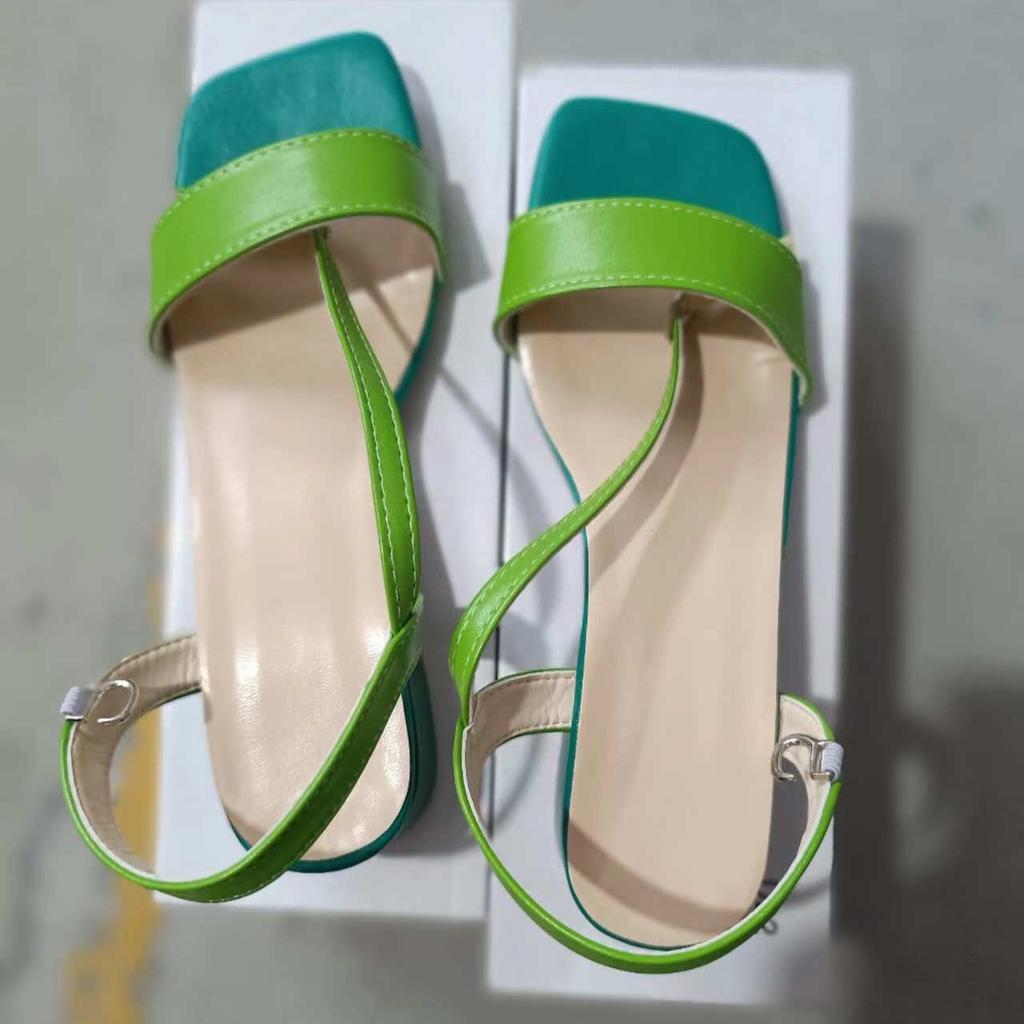 Модные сандалии для женщин. Новые летние квадратные высокие каблуки. Женские сандалии. Модные узкие гладиаторские туфли с ремешком. Туфли-лодочки с квадратным носком.