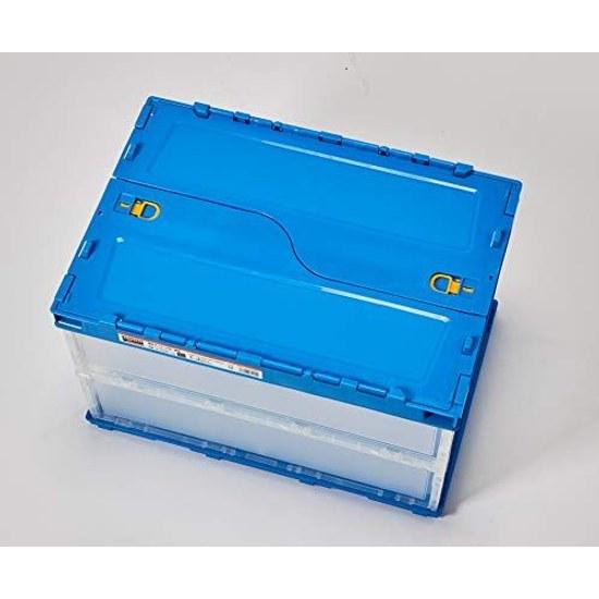 Trusco Nakayama (TRUSCO) Slim Folding Container 50L Locking Lid Transparent TR-C50B-TM Storage Case Box