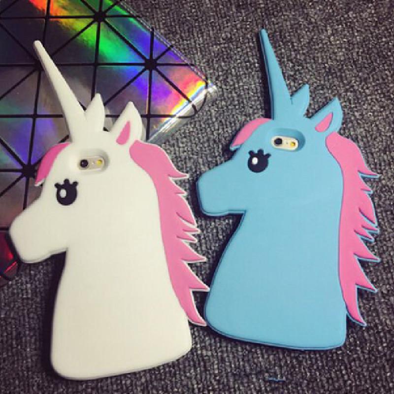Iphone Silicone Case With Embossed Rainbow Horse For Creative And Cute Phone Protection