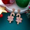 Colorful Crystal Zircon Pearl Snowman Dangle Earrings For Women Cute Santa Claus Bowknot Snowflake Earring New Year Party Gifts