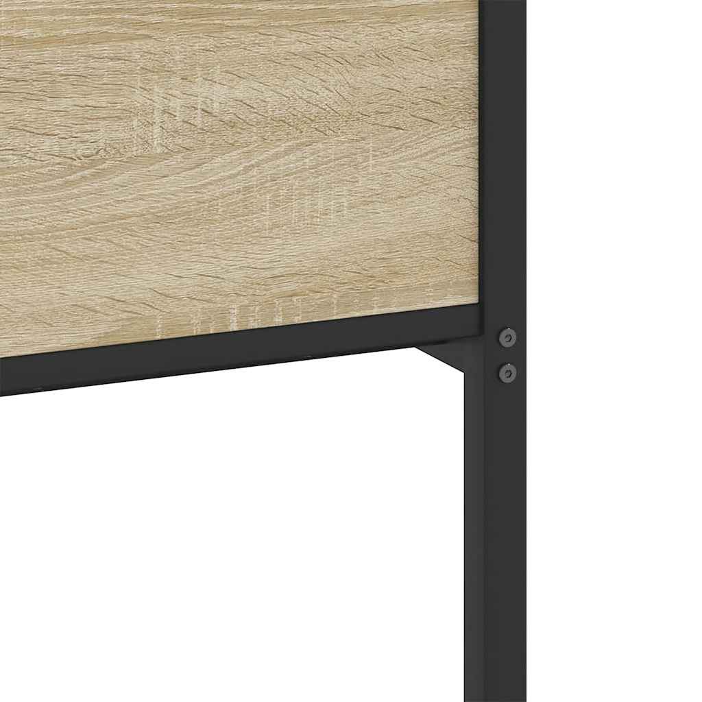 Metal Bed without Mattress Sonoma Oak Finish 180 x 200 cm