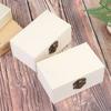 Home Storage Box Natural Wooden With Lid Golden Lock Jewelry Case Wooden Box
