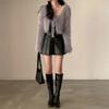 White Sweater Women Winter Autumn New Style Hairy Short Style Slim Fit and Slimming Knitted Cardigan Top Jacket