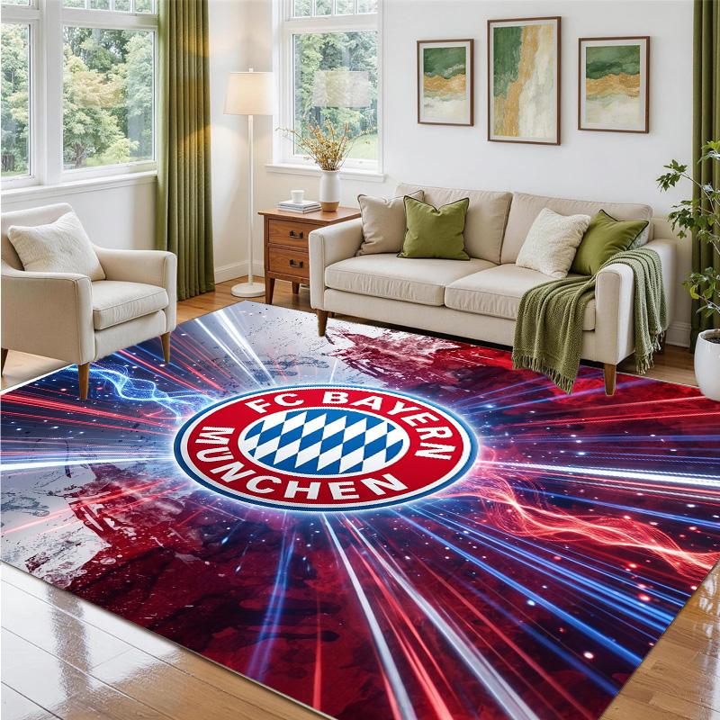 Bayern Munich Design Crystal Velvet Rug Soft Decorative Mat for Bedroom Entrance