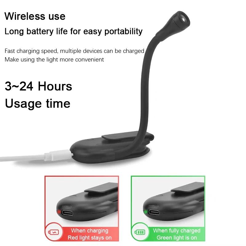 Мини-лампочки для чтения, портативные клипсы, ночники, USB-зарядка, светодиодные диммируемые, для защиты глаз в спальне, клипсы, светодиодные лампы для книг с поворотом на 360°