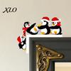 Wooden Door Corner Decoration Christmas Topper Decoration, Holiday Frame Sign, Cute Funny Decorative Sign Snowman Santa Claus Penguin Decor