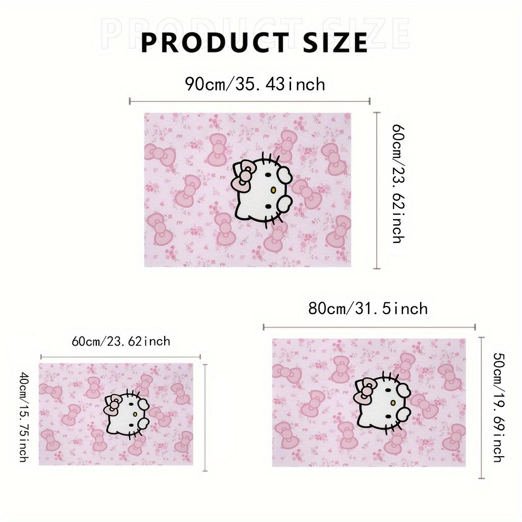 Механический печатный коврик Sanrio Hello Kitty - С розово-белым цветочным рисунком, подходит для гостиных, спален, А
