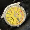 AUTOMATIC 7009A VINTAGE SEIKO 5 JAPAN MENS YELLOW COLOR DIAL WATCH A701607-5 R206c-a701607