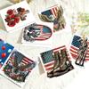 6 шт. DIY поздравительных открыток с алмазной вышивкой с флагом США ко Дню независимости, открытки ручной работы с алмазной вышивкой для празднования Дня независимости