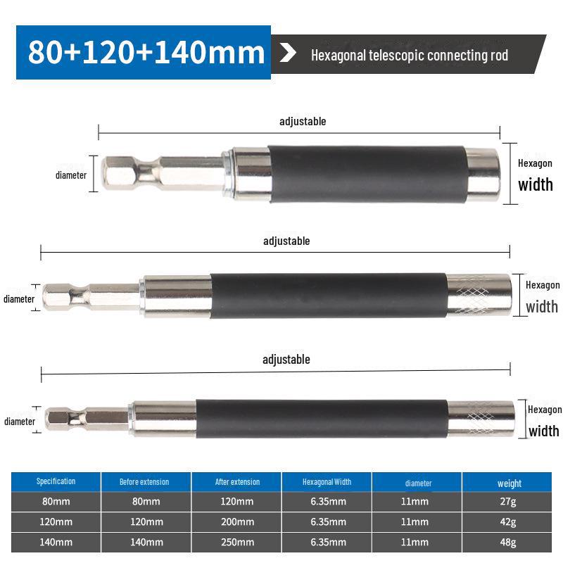 Магнитный телескопический шестигранный удлинитель торцевого ключа
