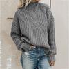 Autumn Winter High Collar Solid Color Sweater Women Loose All-match Casual Knitting Bottomed Pullover Top