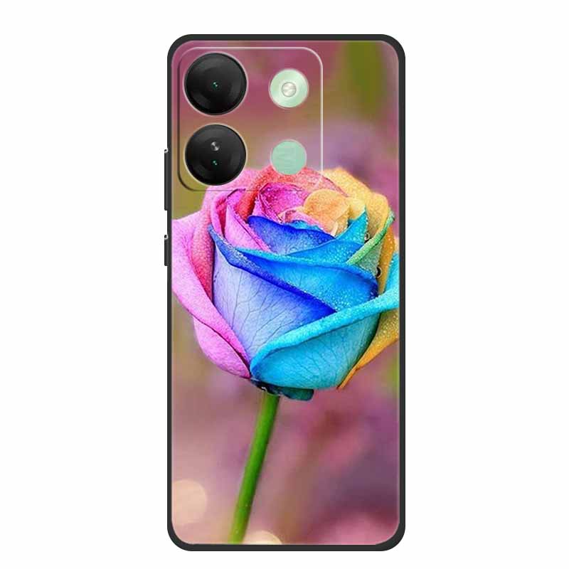 Чехол для телефона для Infinix Smart 7 HD Задняя крышка Черный силиконовый Ударопрочный Мягкий Funda для Infinix Smart 7 Plus Чехол 7Plus Coque