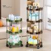 Стеллаж для хранения вещей, многоуровневая тележка с вращающимися на 360 градусов колесами, прочный несущий органайзер для косметики в ванной, полка большой емкости