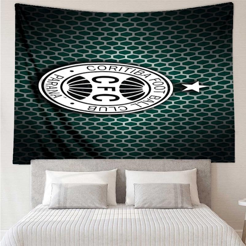 1PC Cori-tiba Football Club Crest Printed Tapestry Room Decoration Wall Hanging for Living Room Bedroom, dormitory, Birthday and Christmas gifts