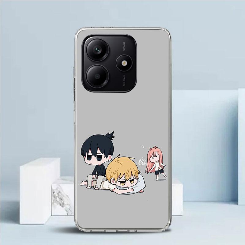 Милый Чехол для Телефона с Chainsaw Man Для Xiaomi Redmi Note 15 14 14S 13 12S 12 Pro Plus 11S 11 11T 11E 10S 10 + Мягкая Задняя Крышка из ТПУ R
