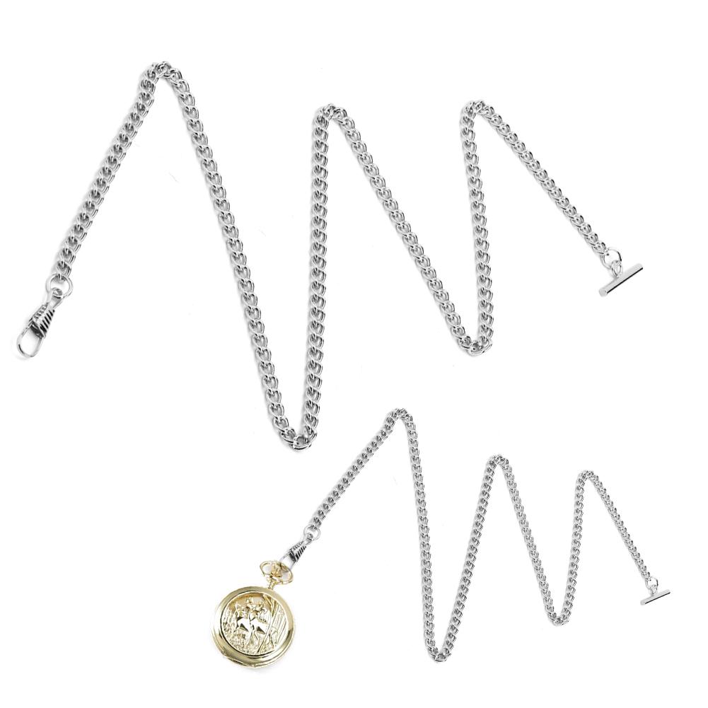 65 см Длина Ретро Т-образный Карманные Часы Цепь Подвеска Держатель Металлические Карманные Часы Аксессуары Серебро