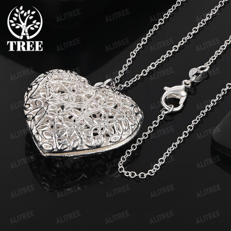 16-30 Inch 925 Sterling Silver Hollow Heart Water Drop Four Leaf Clover Cross Pendant Necklace Women Birthday Party Nice Jewelry