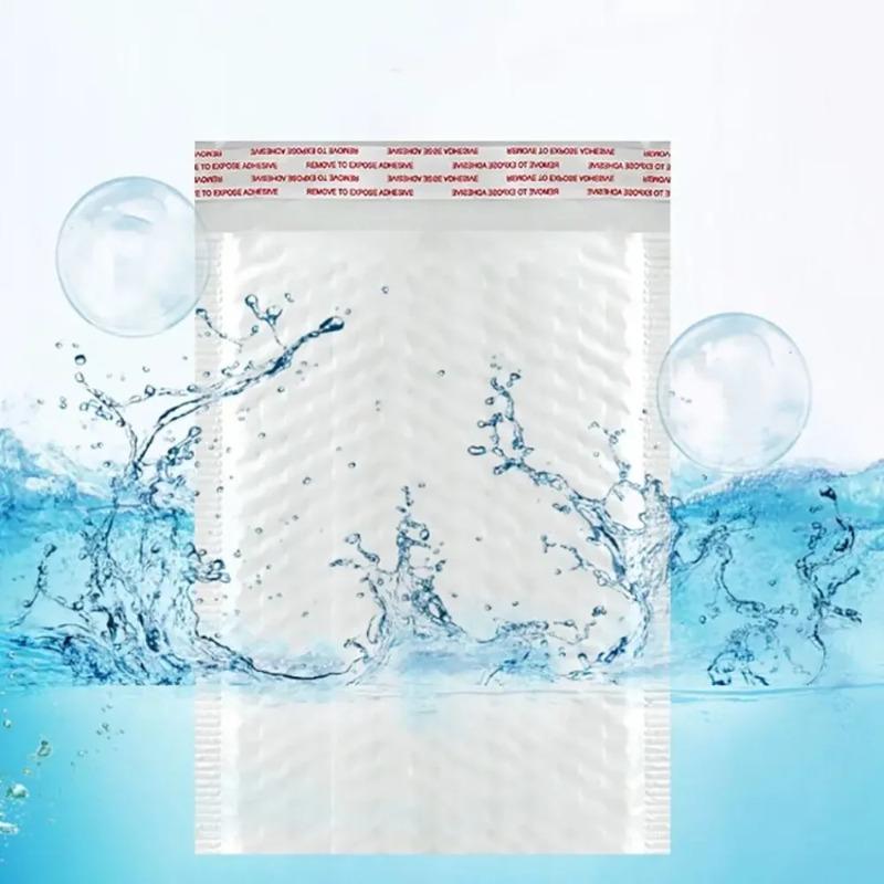 50Pcs Durable Soft Bubble Mailers Pearlescent Film Waterproof Shipping Bags Self Sealing White Foam Envelope Packaging Bag