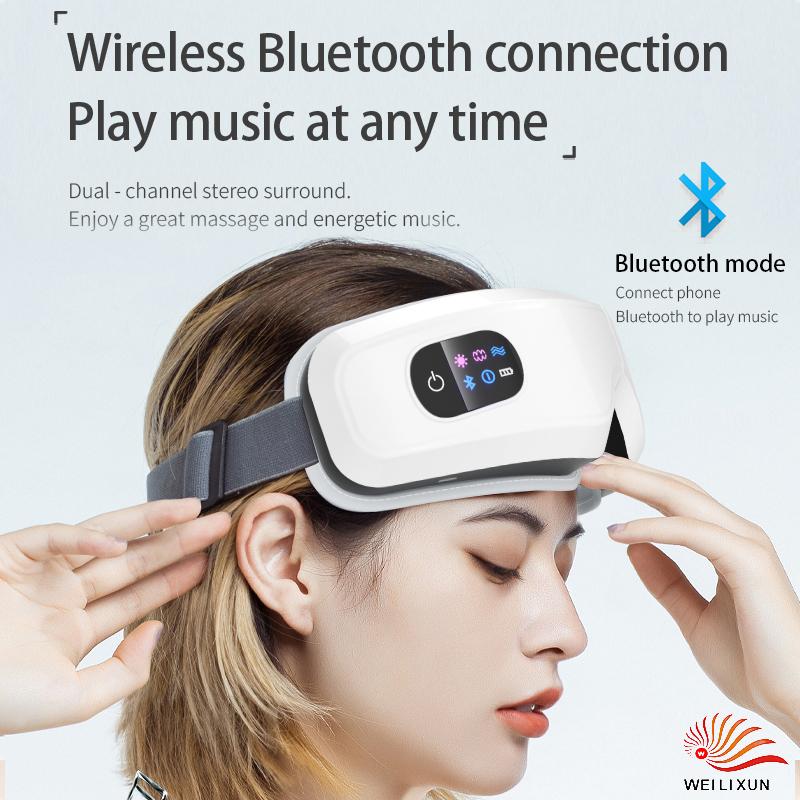 Складная маска-массажер для глаз Умный Bluetooth-массажер для глаз с музыкой Подушка с воздушной подушкой для глаз Расслабление глаз Усталость Мешочек