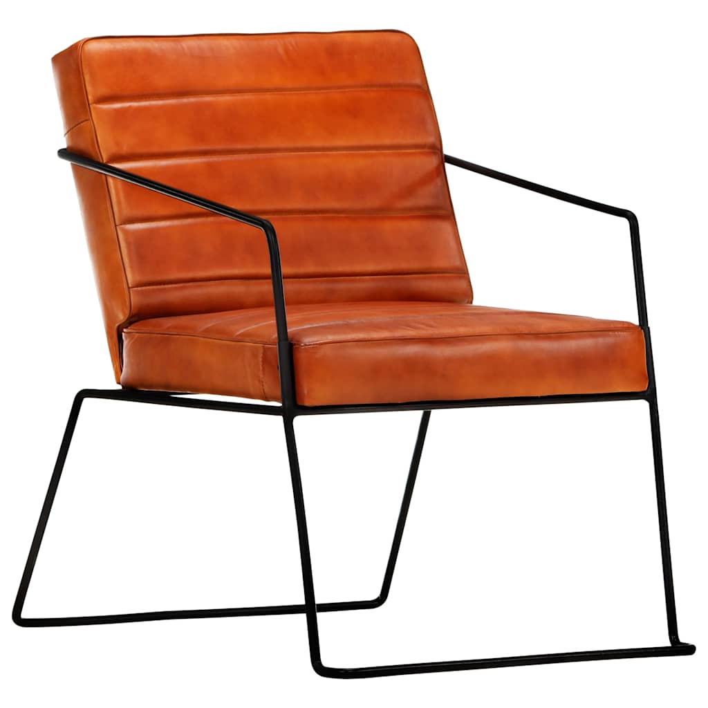 Armchair Light Brown Genuine Leather