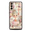 Чехол для телефона Cover для Samsung Galaxy S25 Edge S24 S23 S22 S20 S21 FE Ultra S10 S10E Plus 5G Мягкий ТПУ Capas Мультяшная Девушка Funda Сумка