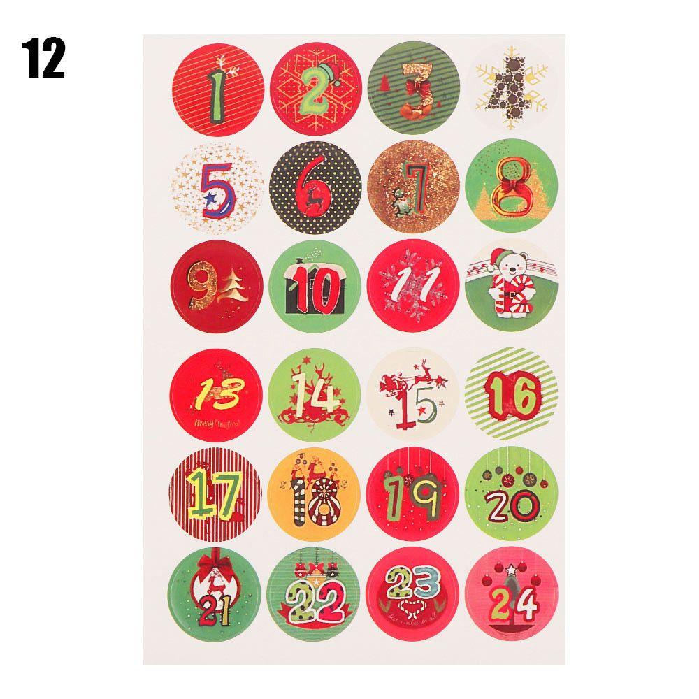 Biscuit Candy Self Adhesive Advent Calendar Number Christmas Label Paper Sticker Packaging Labels