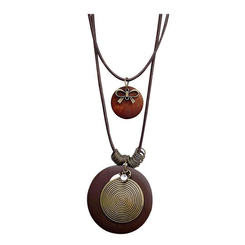 New Retro Feather Necklace, Ethnic Style, Layered Bead, Collarbone Chain, Long Bohemian Accessory