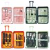 8/12pcs Nail Clipper Set Small Luggage Box Design Stainless Steel Clippers Nail File Scissors Manicure Tools for Travelling