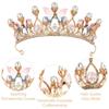 Свадебная тиара со стразами для подиума, корона принцессы на день рождения, тиары для девочек, повязка на голову с жемчугом и бабочками