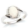 Silver Ring 'Goddess Opal' White Silver (rhodium) - 10 Mm