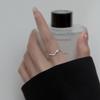 Silver Plated Simple Single Circle V-shaped Thin Rings For Women Fashion Zircon Open Ring Accessory Female Daily Ring Gifts