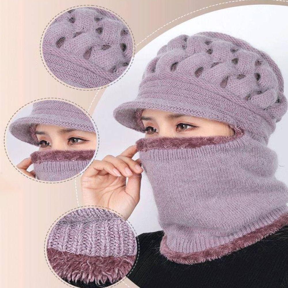 Knitted Scarf Cap Woolen Yarn Balaclava Beanies New Ski Mask Caps Outdoor