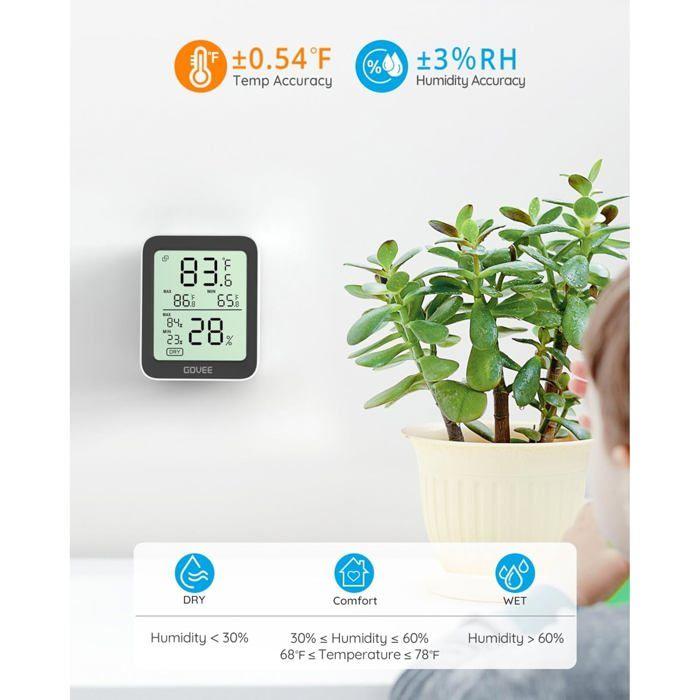 Thermo-hygromètre - Govee - Modèle Bluetooth - Précision ± 0,5 °F - Portée 60 m - Avertissement application