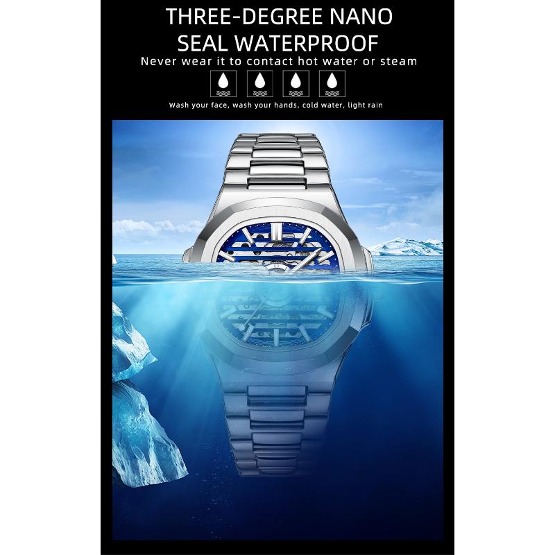 Chenxi Автоматические механические часы мужские часы лучший люксовый бренд скелетон полые часы водонепроницаемые светящиеся наручные часы