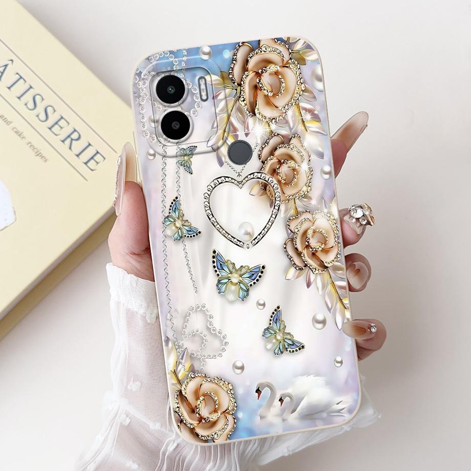 Чехол для Xiaomi Redmi A1+ A2+ A1 A2 A3 A3X A3 Pro Funda Redmi A5 A4 С рисунком Сердце Бантик Цветочный Мотив Чехол Мягкий Силикон