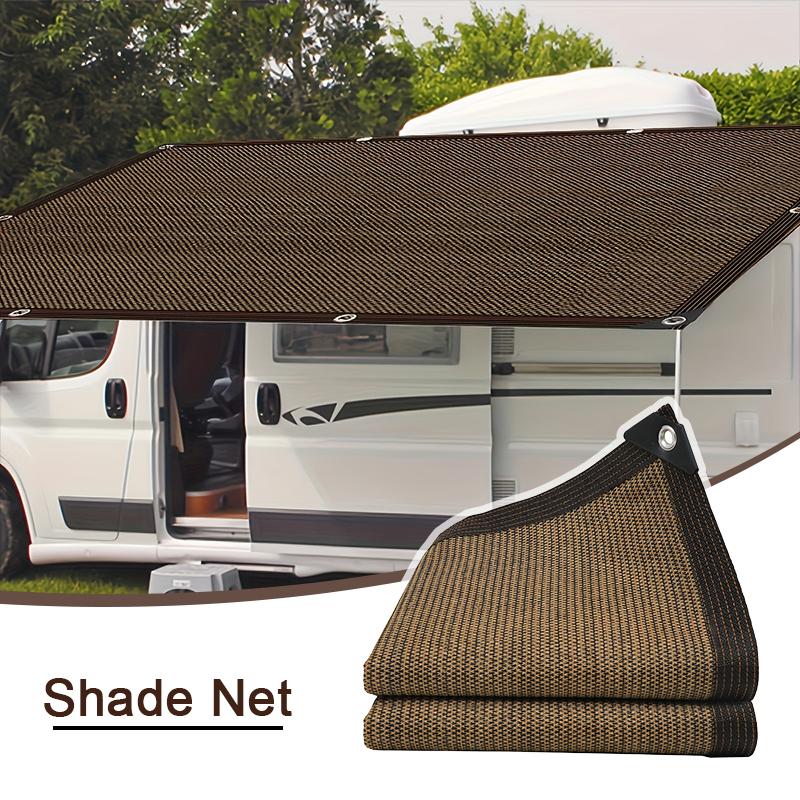 1PC Summer Dense Weave Outdoor Shade Fabric Heavy-Duty Heatproof Shade Net Coffee Colored Sunshade Net Gardens and Patios Coffee