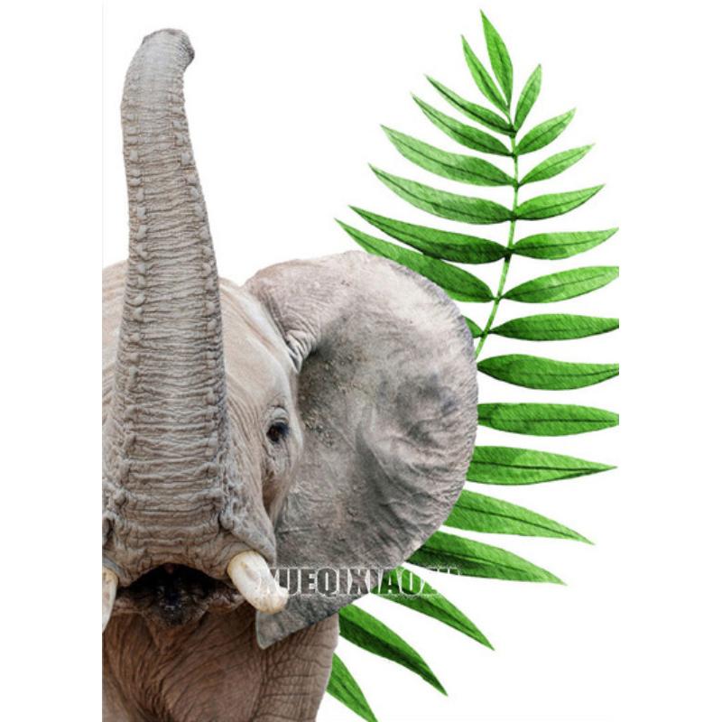 Мультяшное Животное Алмазная Живопись Растительный Лист Лев Зебра Жираф Слон Алмазная Вышивка Крестиком Подарок для Малышей Детей Домашний Декор