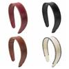 Korean Style Women Hair Hoop Non-Slip Wide Edge Hairband Sweet Leather Headband  Wash Face