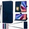 Butterfly Leather Flip Phone Case For Motorola Edge 60 Moto G85 G35 5G Vivo Y27 Y28 Y18 OPPO A40 A38 Reno13 Realme Strap Wallet Book Card Slot Cover